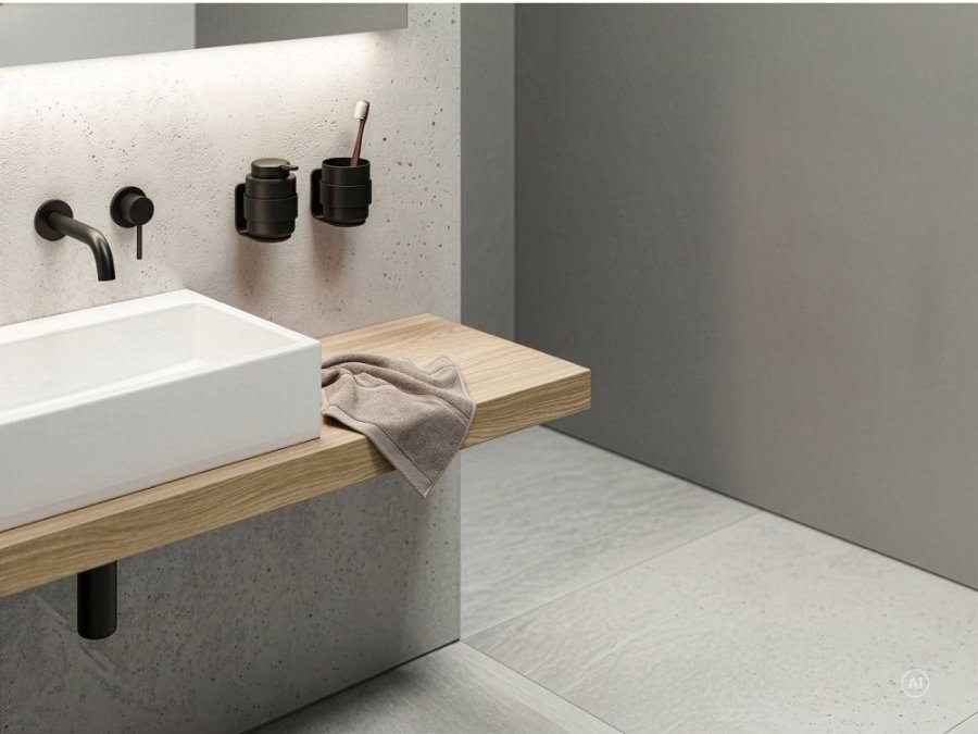 Zone Denmark Ume V�gholder til S�bedispenser og Tandb�rstekrus, Sort