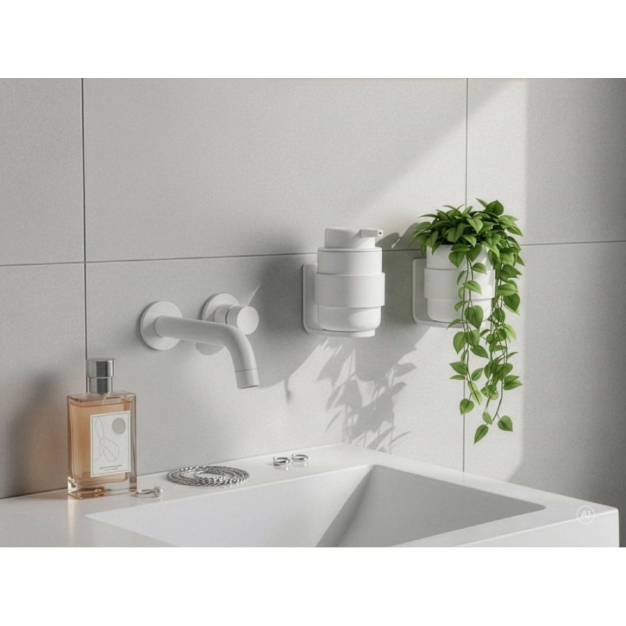 Zone Denmark Ume V�gholder til S�bedispenser og Tandb�rstekrus, Hvid