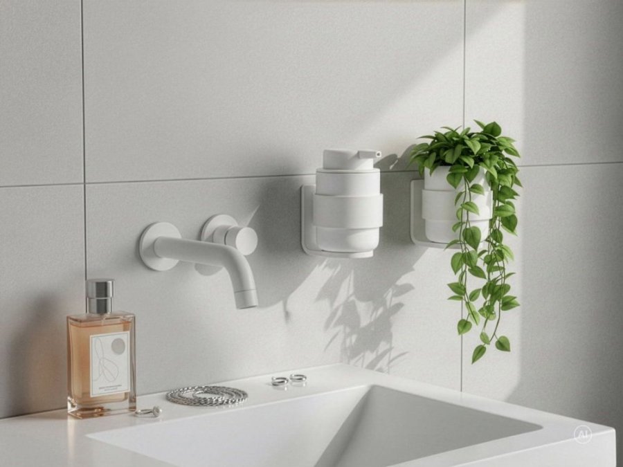Zone Denmark Ume V�gholder til S�bedispenser og Tandb�rstekrus, Hvid