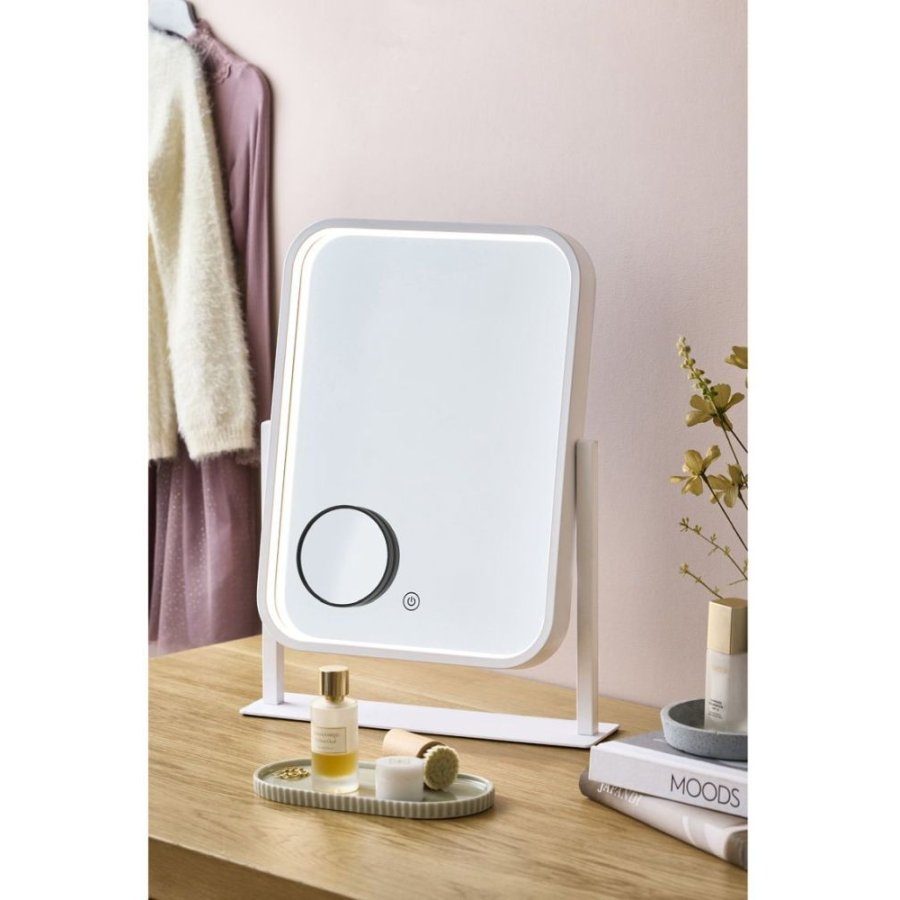 Nordic Sense Makeupspejl m. Lys H47,5 cm, Hvid