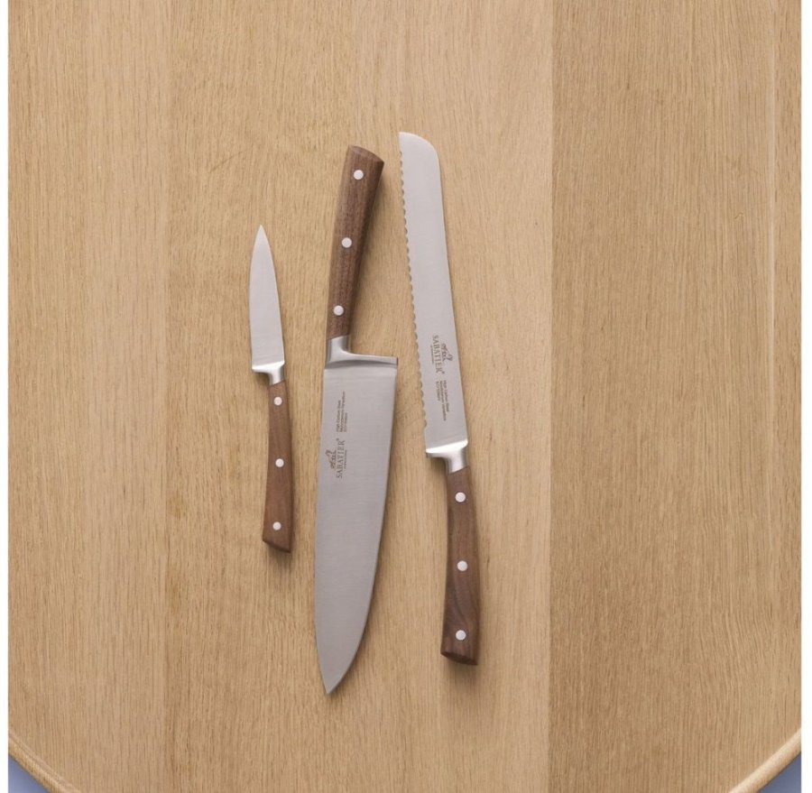 Lion Sabatier Gemini Messerset 3-teilig, Stahl/Walnuss