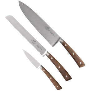 Lion Sabatier Gemini Messerset 3-teilig, Stahl/Walnuss