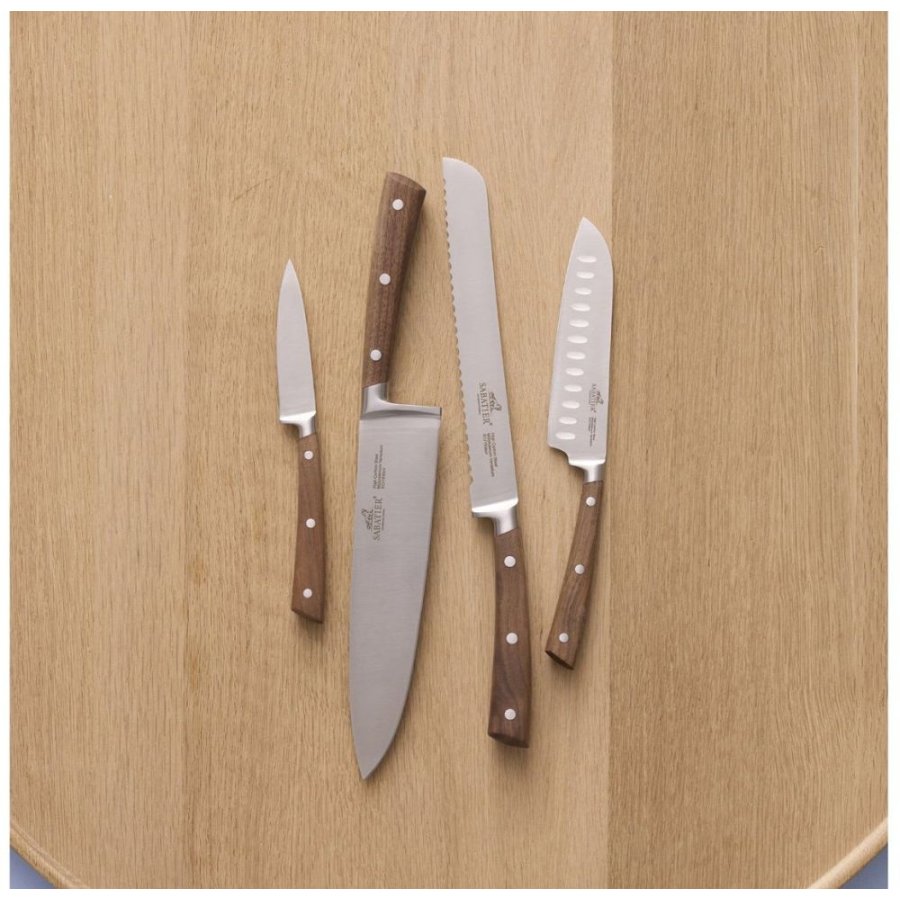 Lion Sabatier Gemini Messerset 4-teilig, Stahl/Walnuss