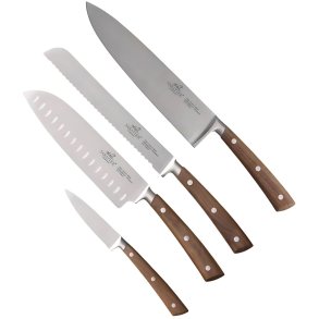 Lion Sabatier Gemini Messerset 4-teilig, Stahl/Walnuss