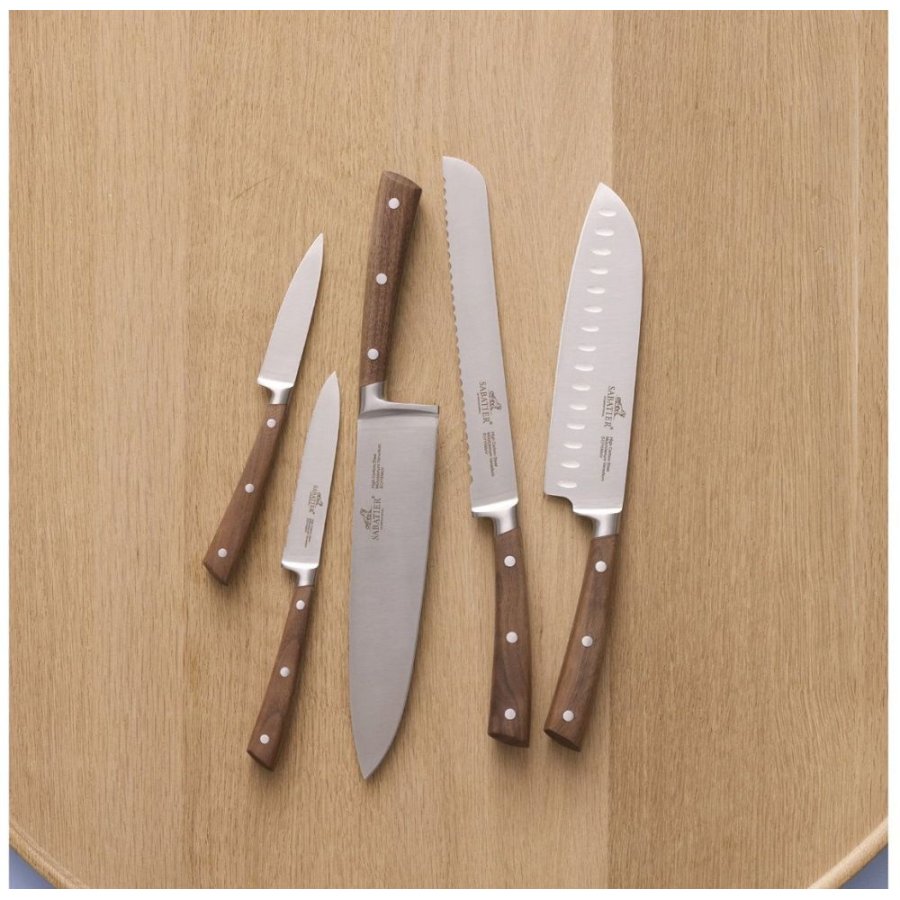 Lion Sabatier Gemini Messerset 5-teilig, Stahl/Walnuss