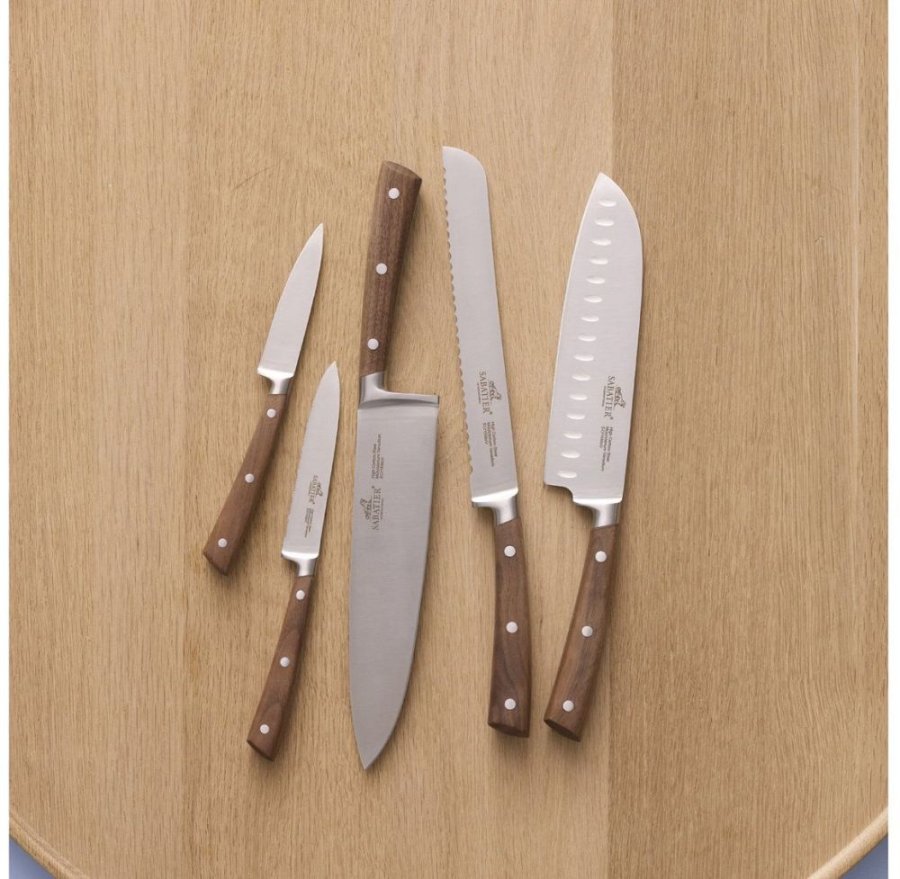 Lion Sabatier Gemini Messerset 5-teilig, Stahl/Walnuss