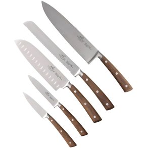 Lion Sabatier Gemini Messerset 5-teilig, Stahl/Walnuss