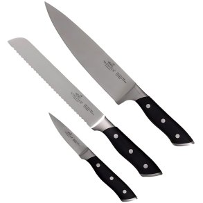 Lion Sabatier Hercules Messerset 3-teilig, Stahl/Schwarz