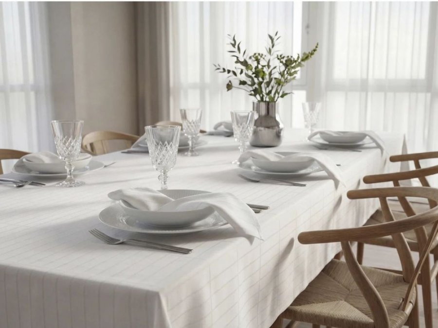 S&ouml;dahl Essence Suite One Damaskdug 150x320 cm, Optisk Hvid