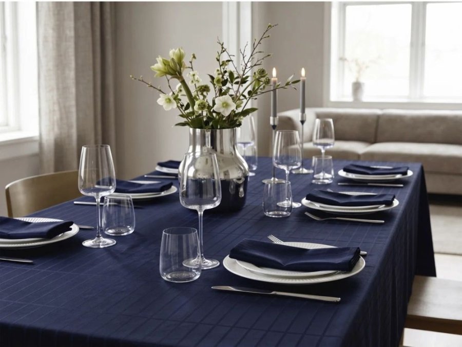 S&ouml;dahl Essence Suite One Damaskdug 150x220 cm, Navy Blue
