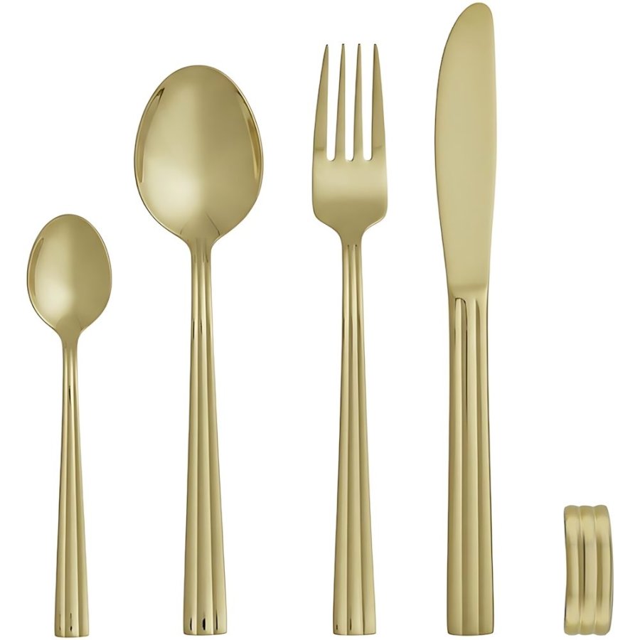 Gense Thebe Bestiks�t 20 Dele, Blank Forgyldt St�l