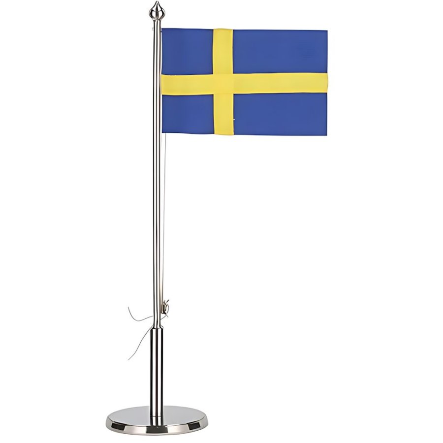 Gense Svensk Bordflag H20 cm, Blankt St�l