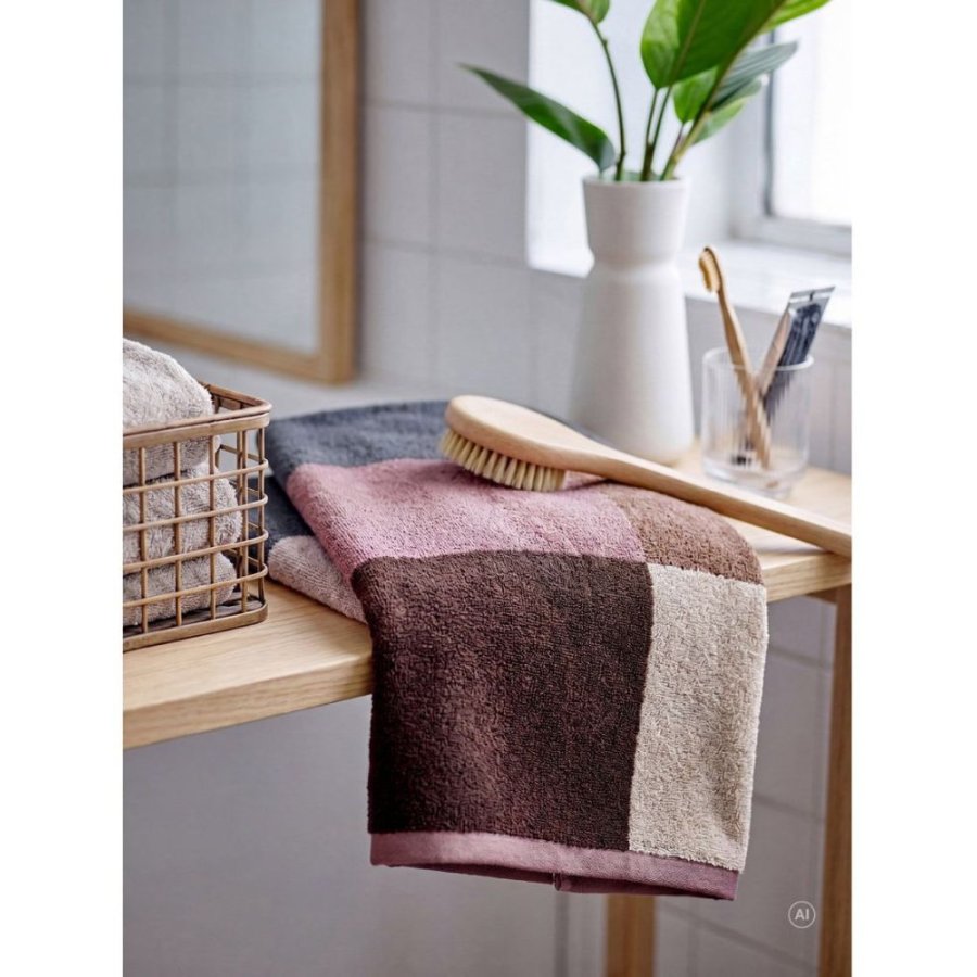 S&ouml;dahl Organic Colour Block H�ndkl�de 50x100 cm, Rosewood
