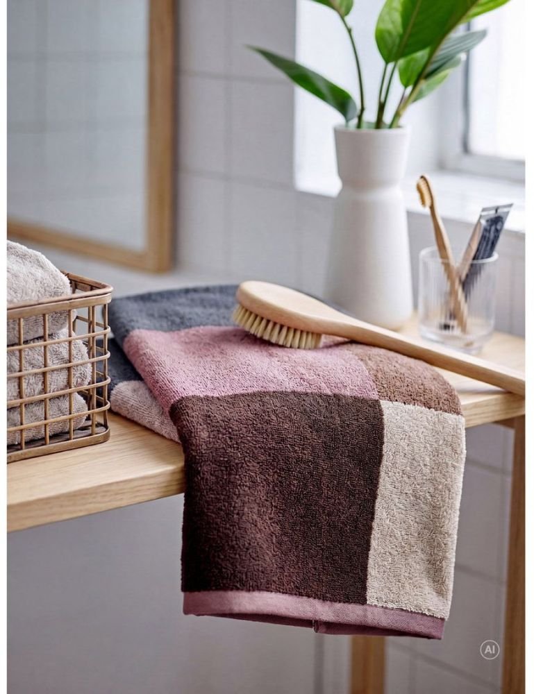 S&ouml;dahl Organic Colour Block H�ndkl�de 50x100 cm, Rosewood