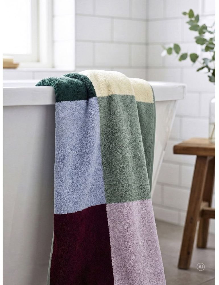 S&ouml;dahl Organic Colour Block H�ndkl�de 50x100 cm, Lilac