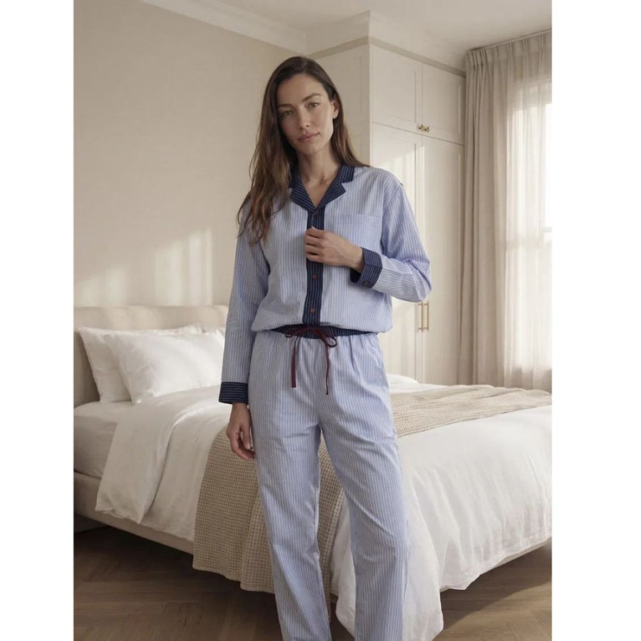 S&ouml;dahl Organic Weekend Stories Suite One Pyjamas S/M, Sky Blue