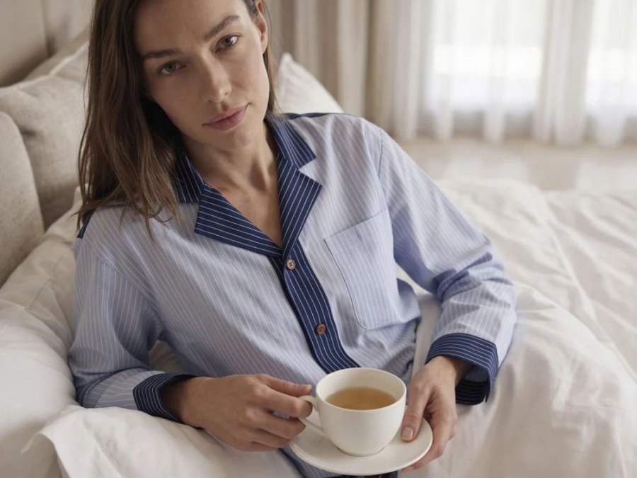 S&ouml;dahl Organic Weekend Stories Suite One Pyjamas S/M, Sky Blue