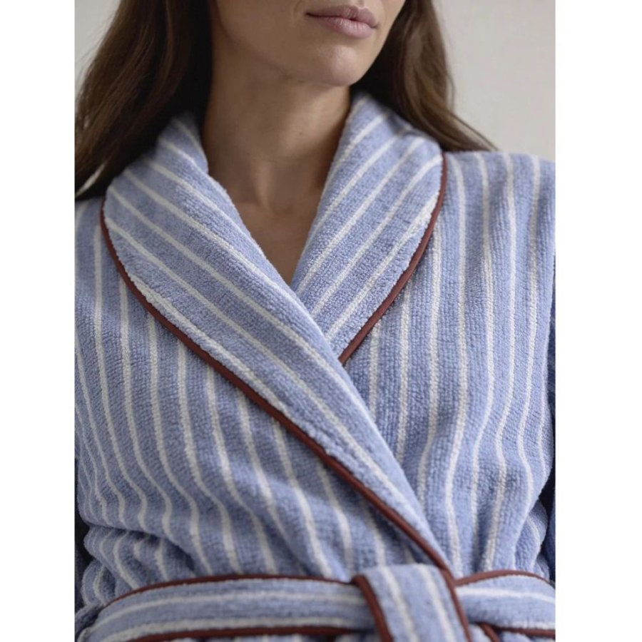 S&ouml;dahl Organic Weekend Stories Suite One Bademantel S/M, Sky Blue