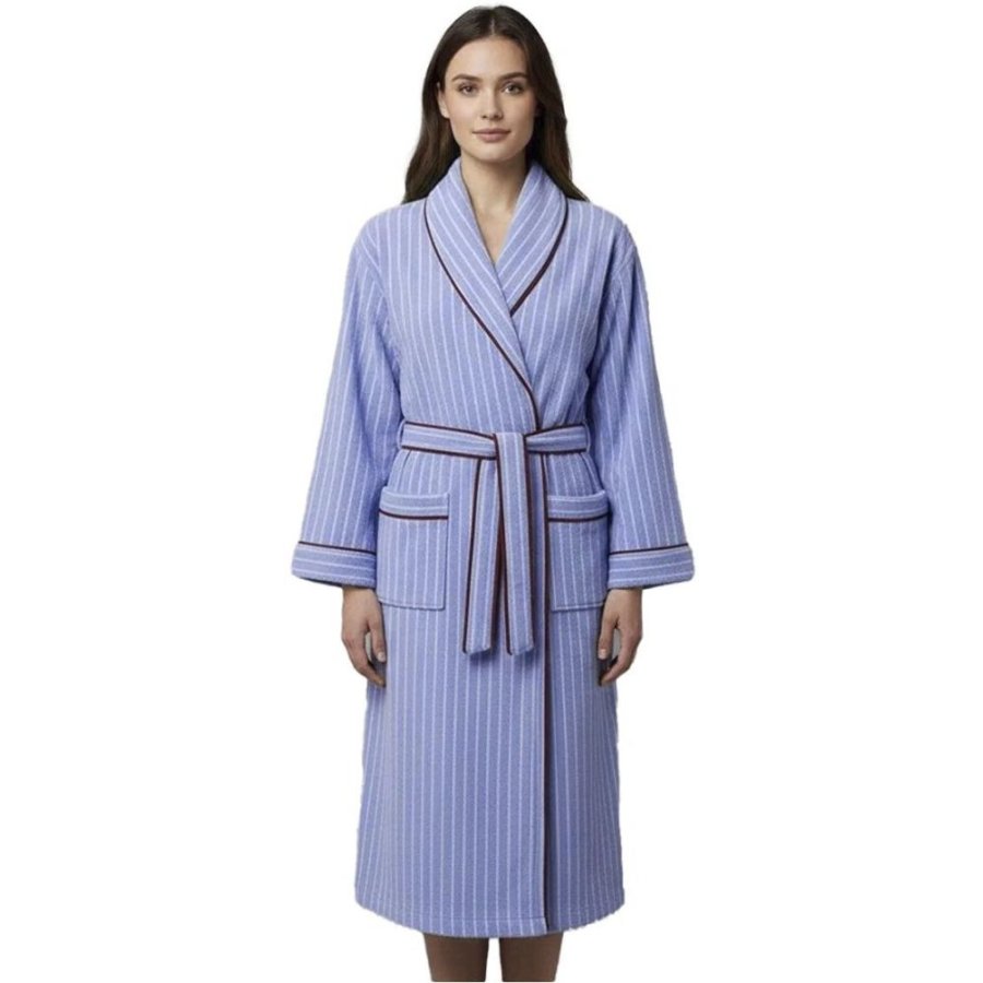 S&ouml;dahl Organic Weekend Stories Suite One Bademantel S/M, Sky Blue