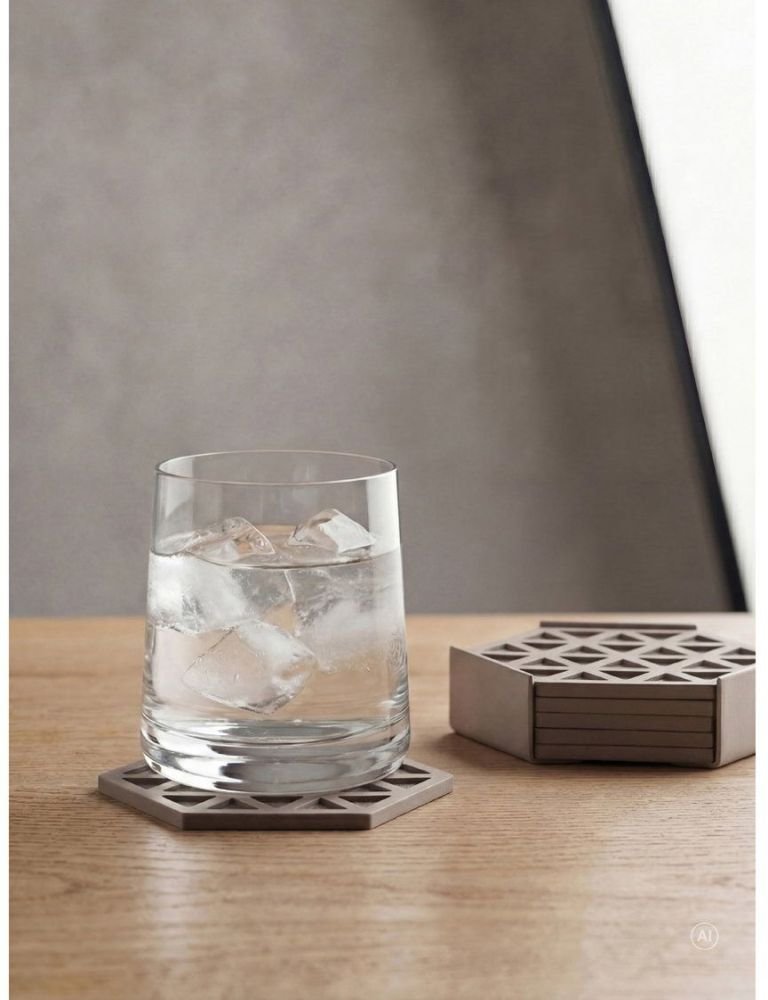 Zone Denmark Triangles Glasbrik 6 stk. 10x10 cm, Sort