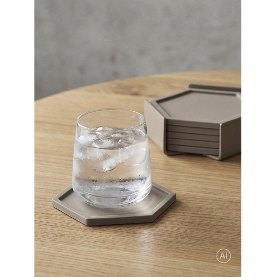 Zone Denmark Bold Glasbrik 6 stk. 10x10 cm, Taupe