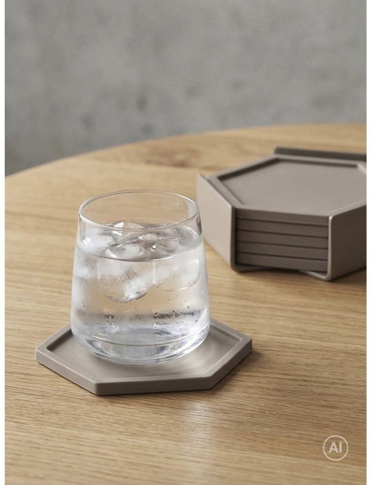 Zone Denmark Bold Glasbrik 6 stk. 10x10 cm, Taupe