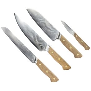 Pillivuyt Gourmet Douron Messerset 4-teilig, Eiche