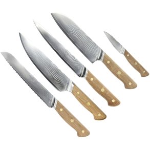 Pillivuyt Gourmet Douron Messerset 5-teilig, Eiche