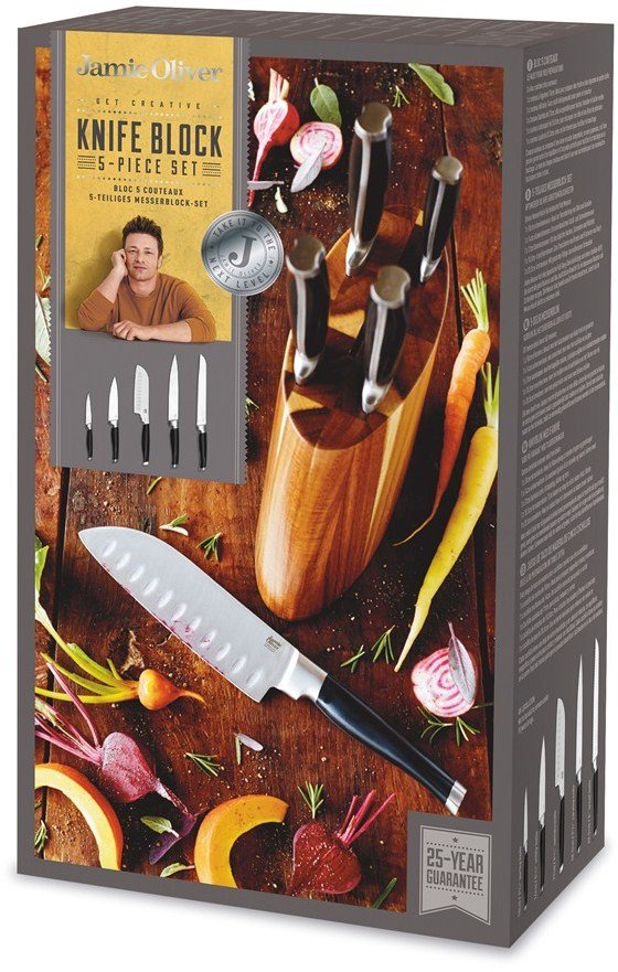 Jamie Oliver Knivblok m. 5 Knive