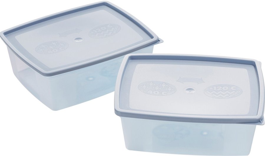 Nordiska Plast Frys/Micro boks 2,5 liter s�t af 2 transparent