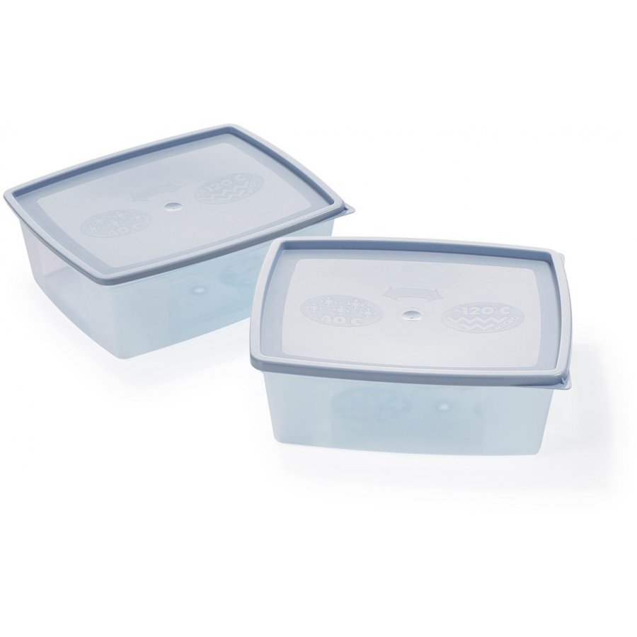 Nordiska Plast Frys/Micro boks 2,5 liter s�t af 2 transparent