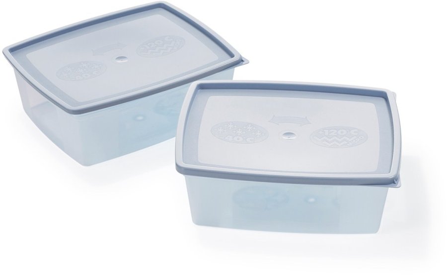 Nordiska Plast Frys/Micro boks 2,5 liter s�t af 2 transparent