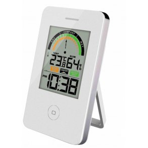 Plus Ur & hygrometer, hvid