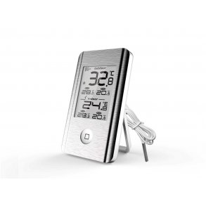 Plus termometer ude/inde min/max aluminium