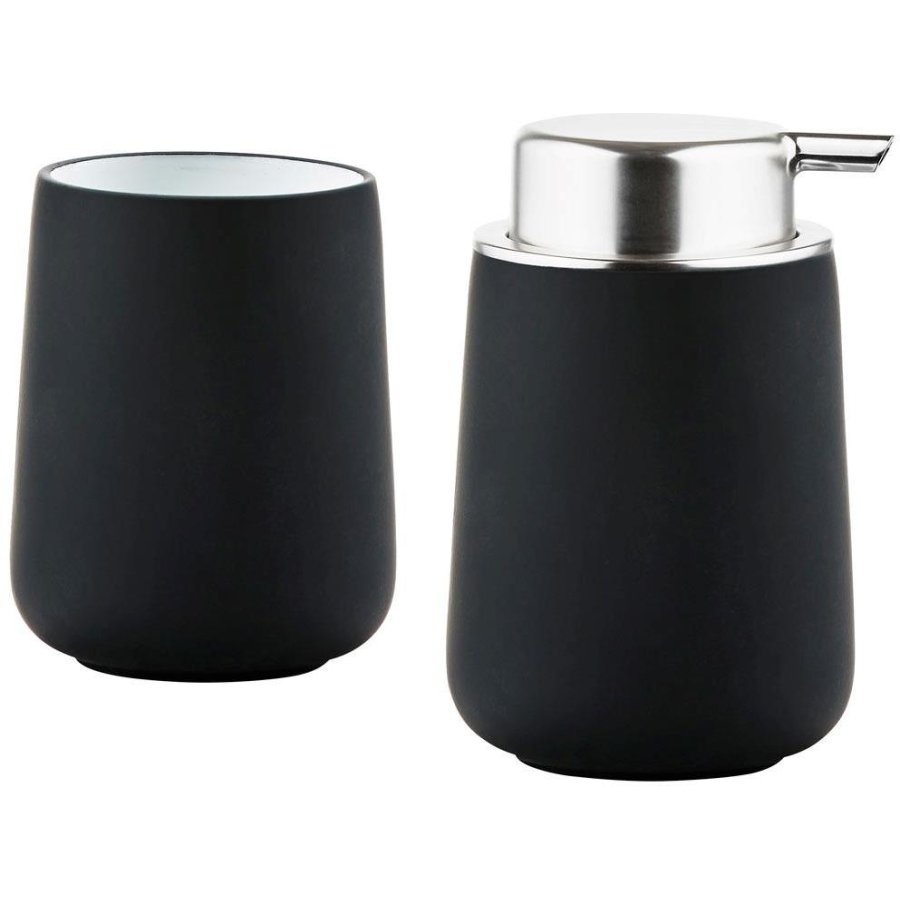 Zone Nova Sbedispenser og Tandbrstekrus, Black