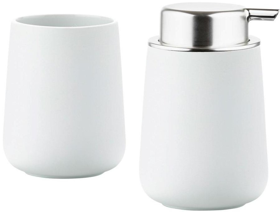 Zone Nova Sbedispenser og Tandbrstekrus, White