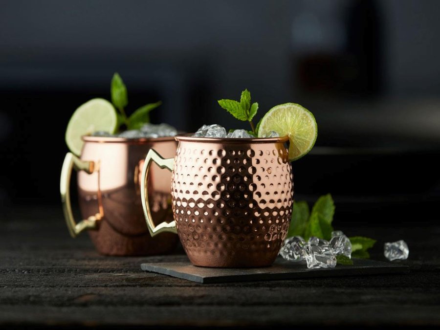 Lyngby Glas Moscow Krus Mule 0,5 L 2 stk, Kobber