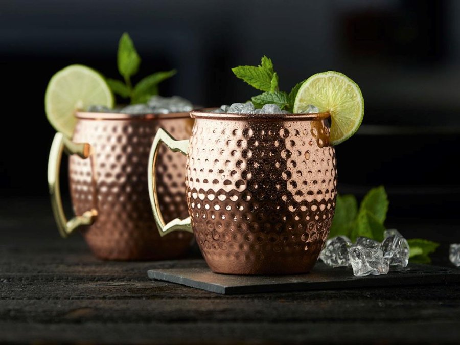 Lyngby Glas Moscow Krus Mule 0,5 L 2 stk, Kobber