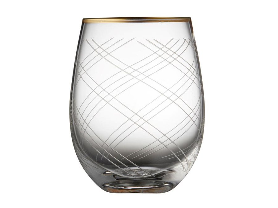 Lyngby Glas Drikkeglas 4stk, Guld/klar