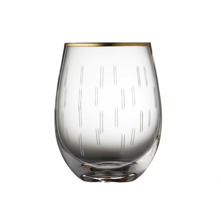 Lyngby Glas Drikkeglas 4stk, Guld/klar
