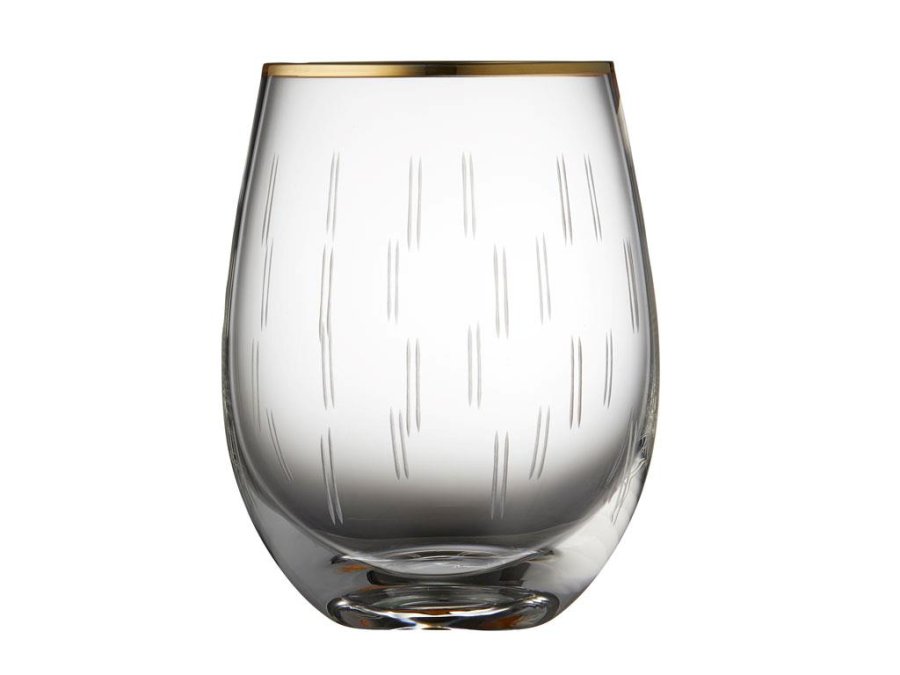 Lyngby Glas Drikkeglas 4stk, Guld/klar