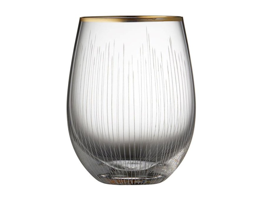 Lyngby Glas Drikkeglas 4stk, Guld/klar