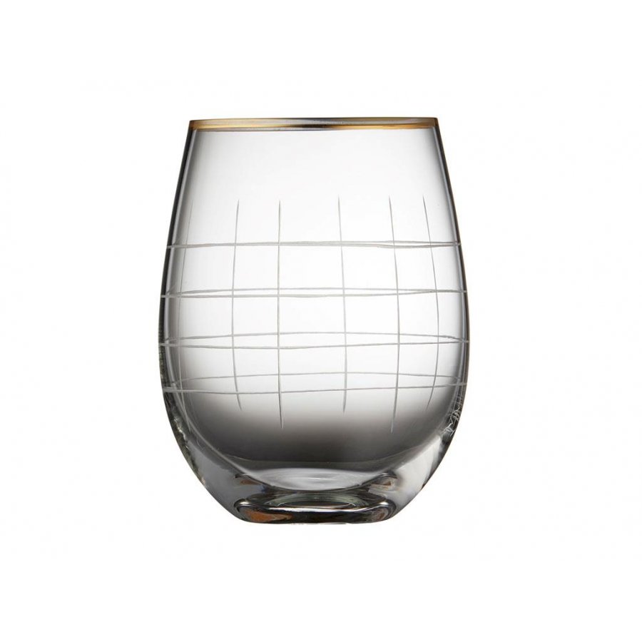 Lyngby Glas Drikkeglas 4stk, Guld/klar