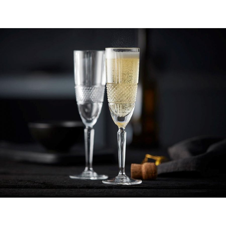 Lyngby Glas Brillante Champagneglas 4 stk 19 cl