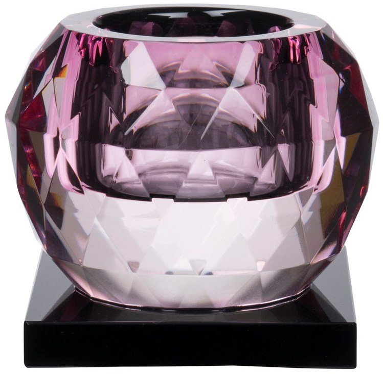 Lyngby Glas Krystal Fyrfadsstage, Pink