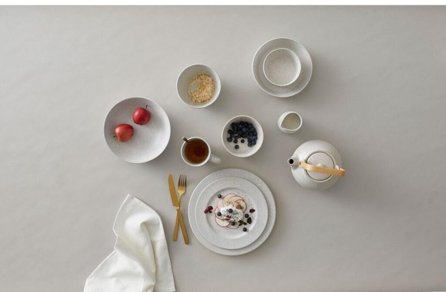 BITZ Desserttallerken 22 cm, Mat creme