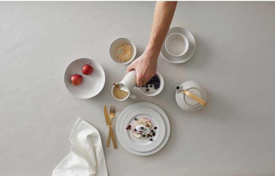 BITZ Desserttallerken 22 cm, Mat creme