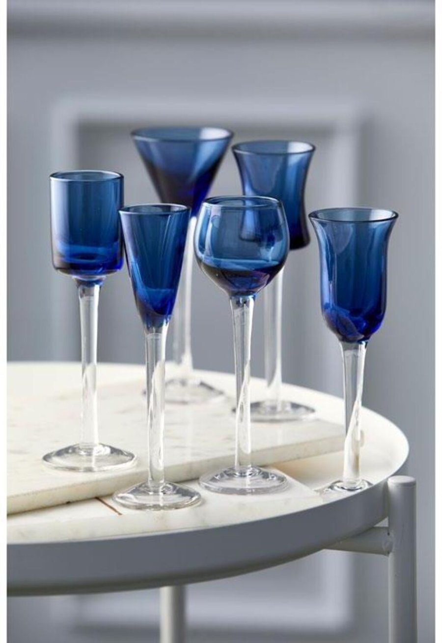 Lyngby Glas Snapseglas 6 stk. 5 cl, Bl