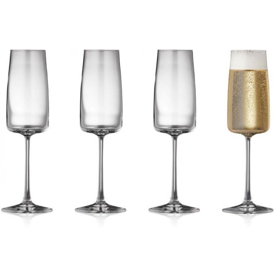 Lyngby Glas Krystal Zero Champagneglas 4 stk. 30 cl
