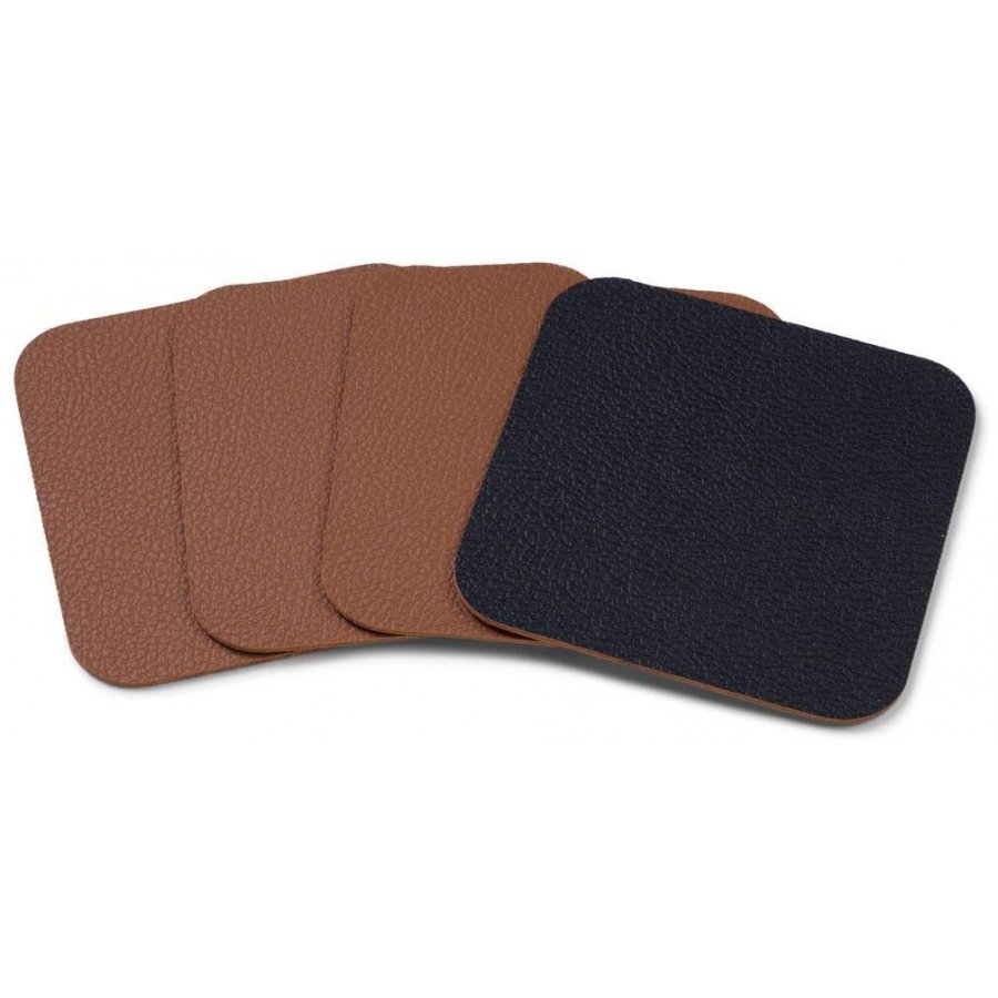 BITZ Coasters 10x10cm 4 stk, Sort/brun